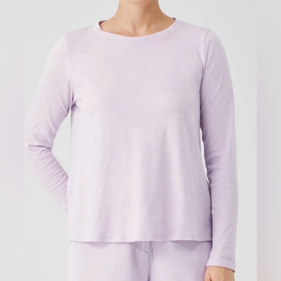 Eileen Fisher Tops - Eileen Fisher Organic Linen Jersey Crewneck Long Sleeve Tee